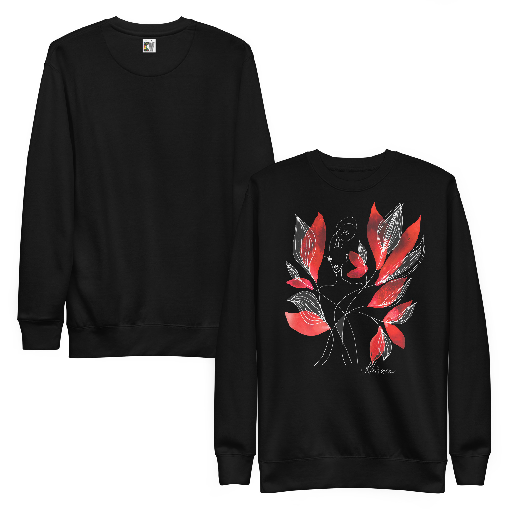 Pusa "Punalillied" mustal - Image 5